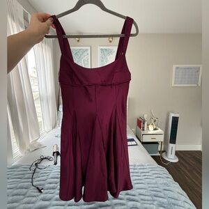 Magenta Satin Mini Dress